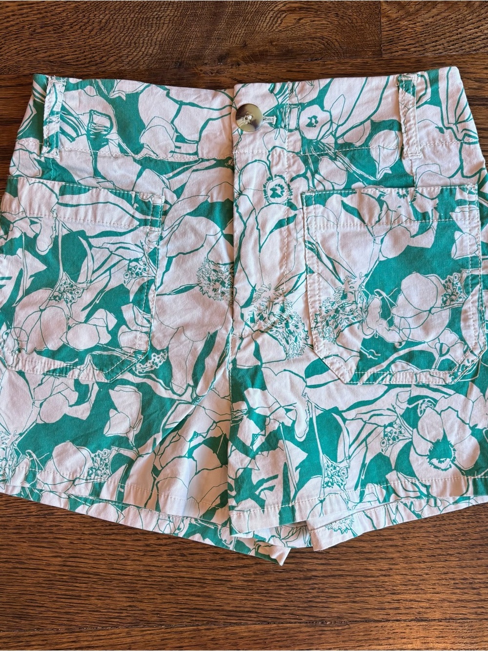 Maeve by Anthropologie Floral Print Shorts | Women’s Size 26 | Green & White